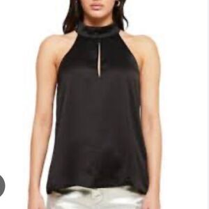 Banana Republic‎ Sleeveless Slit Front Satin Off White Top XS NWT in packaging